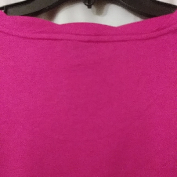 Talbots L Magenta 3/4 Sleeve Basket Weave Neckline - Picture 7 of 7